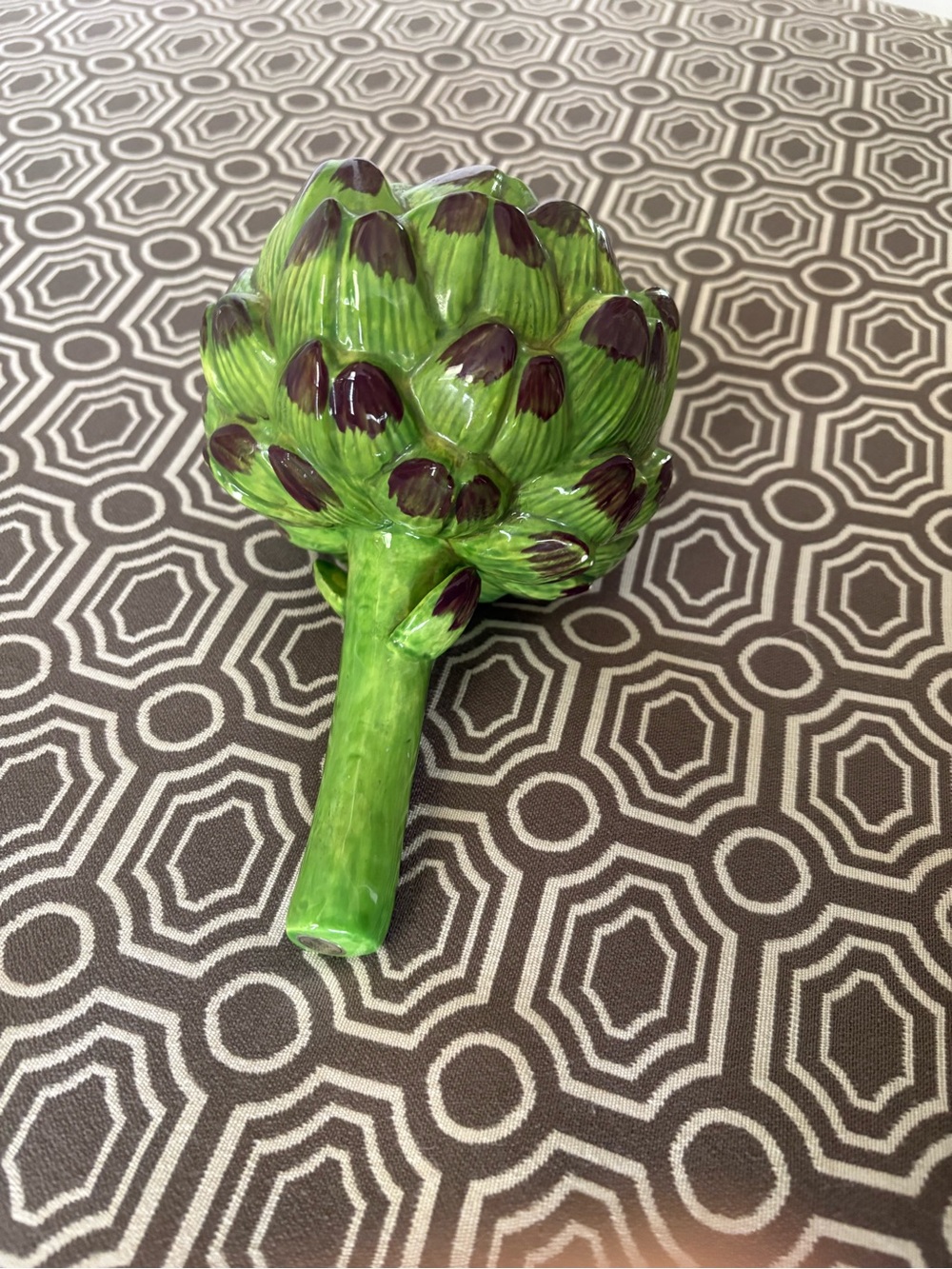 Hand-Painted Ceramic Artichoke Sculpture - Green - Picture 8 of 16